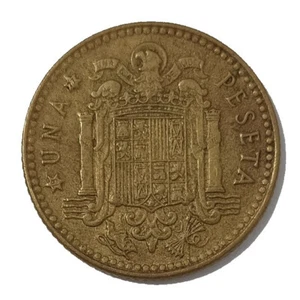 Moneda de España. año 1975, 1 peseta, estrella 77, Juan Carlos I - Picture 1 of 4