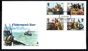 1981 Fishing FDC SG 1166 - 1169 Grimsby First Day of Issue postmark - Picture 1 of 1