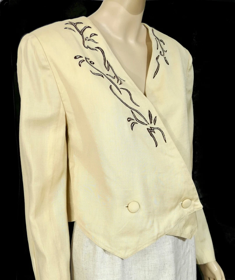 Vintage Rockabilly circa 60s Cropped Double Breasted Mixican Blazer Jacket L XL - Image 1 of 4