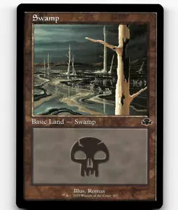 Magic The Gathering Swamp (407) (marco retro) tierra remasterizada regular Dominaria - Imagen 1 de 1