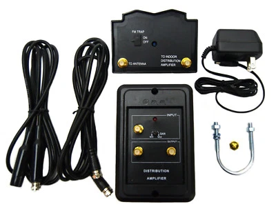 HDTV UHF VHF FM Channel Antenna Booster Indoor or Outdoor 54-806 MHz - Image 1 of 4