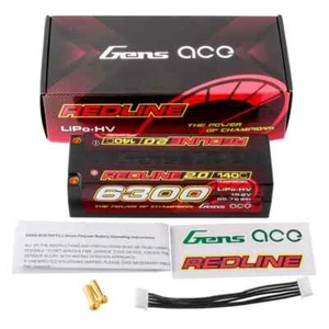 Gens Ace 6300mAh 4S 15.2V 140C HardCase Redline 2.0 Lipo Battery 5mm Bullet - Picture 1 of 5