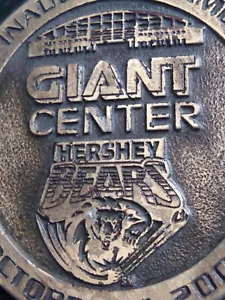 AHL HERSHEY BEARS GIANT CENTER INAUGURAL GAME Oct. 19, 2002 Metal Front PUCK #L1 - Picture 1 of 8