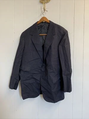 Blazer Oxxford Clothes Neiman Marcus Para Hombres Talla 42 Negro 2 Botones Rayas De Colección Foto 1 de 4