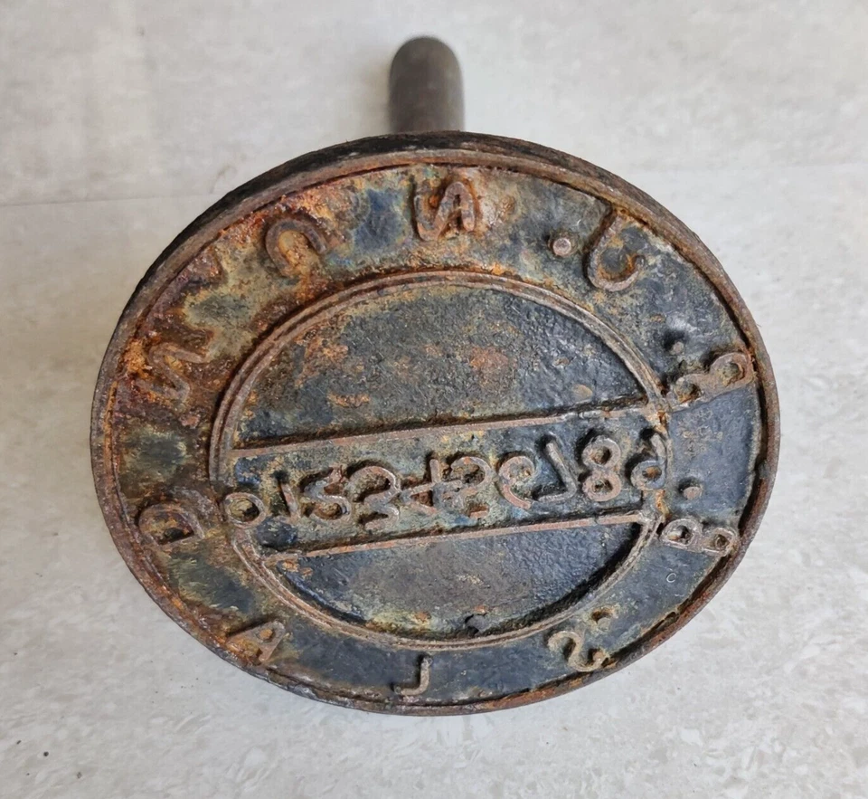 Antik Numerisch & Alphabetisch Holz Eisen Farbe Stempel Siegel Alt Sammler IR39 - Bild 1 von 4