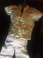 Vintage Traditional JAPANESE SILK Embroidered 2 Piece Child’s OUTFIT