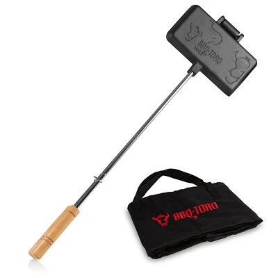 BBQ-Toro Sandwicheisen inkl. Transporttasche, aus Gusseisen mit Stiel, Toaster