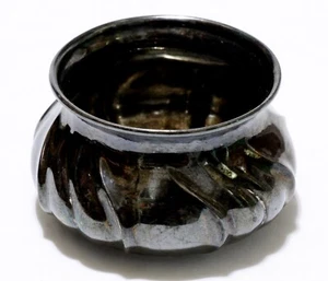 Salt Cellar Fluted 800 Silver Unmarked 1.5" Tall Vintage Art Deco - Picture 1 of 5