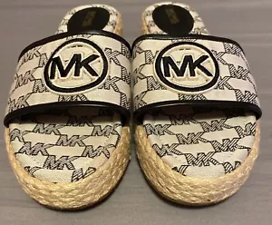 Michael Kors Keilsandale Sadler Logo Jacquard & Jute creme/schwarz/9,5 - Bild 1 von 10