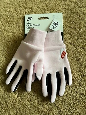 Guantes de vellón Nike para niñas jóvenes rosa negro talla mediana compatibles al tacto Foto 1 de 4