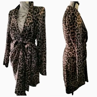 Asos Leopard Print Wrap Dress NEVER FULLY DRESSED Mini Plunge Neck Sexy SZ 4 NEW - Image 1 of 4