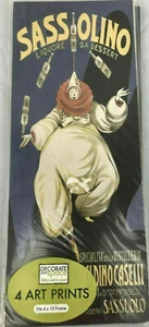 Cartel italiano francés estampados artísticos (se adapta a marco de 4 pulgadas x 10 pulgadas) paquete de 4, nuevo - Imagen 1 de 1