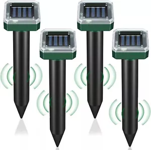 4/8 Pack Solar Power Ultrasonic Mice Gopher Mole Vole Snake Repellent Repeller - Picture 1 of 21