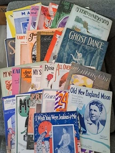 Antique Vintage Sheet Music Lot Of 28 Colorful 1910/20/30/40 Piano Art - Picture 1 of 18