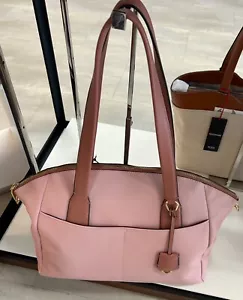 NEW Tumi Mezzanine LINZ 15.5” LARGE CARRYALL Tote Bag 100% LEATHER - PINK SAND - Picture 1 of 1