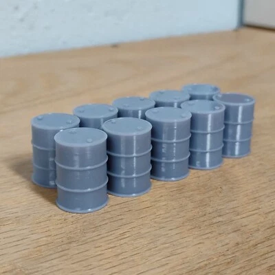 O/On30/On18 55 GALLON DRUMS. *Set Of 10*. RESIN 3D Prints. - Image 1 of 3