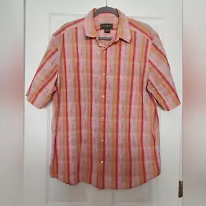 Eddie Bauer red & orange plaid button down size L - Picture 1 of 5