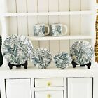 Dollhouse Miniatures Ceramic Dishes Plates Mugs Handmade Kitchen Decor Set 6 Pcs