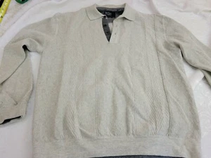 Nat Nast Men's Large American Fit Cotton Wool Blend Gray Henley Sweater Medium M - Picture 1 of 7