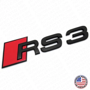 For Audi RS3 Matte Black Rear Letter Tail Badge Trunk Emblem Badge Logo Sport - Picture 1 of 5
