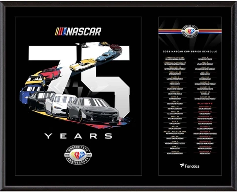 Nascar 75th Anniversary 2023 Scheduled 12" x 15" Sublimated Plaque Cover