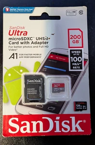 SanDisk Ultra microSDXC UHS-I Memory Card 200GB & 128 GB Micro SD Cards - Zdjęcie 1 z 1