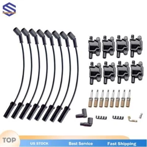 8PCS Square Ignition Coil & Spark Plug &Wires For Chevy Silverado 1500 Tahoe GMC - Picture 1 of 9