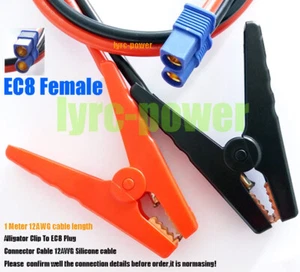 Alligator Clip auf EC8 Buchse Stecker Verbinden 1 Meter 12 AWG Silikonkabel zum Aufladen - Bild 1 von 5