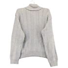 Wainscott Womens Cable Knit Gray Turtleneck Sweater Size Large Pullover