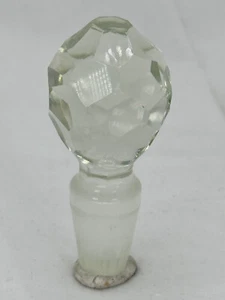 Decanter Glass Bottle Stopper Replacement facet crystal Clear oval 3.5" tall - Picture 1 of 6