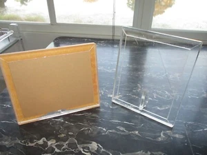 NWT (2) Two THICK vtg Lucite PICTURE Frames MCM Fits 10x8 picture THICK 5 lbs - Picture 1 of 9
