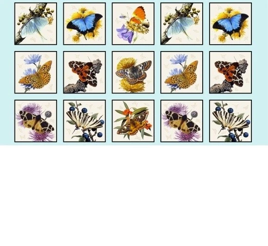 Panel de tela 23" - Elizabeth's Studio bloques de mariposa y polilla azul Foto 1 de 1