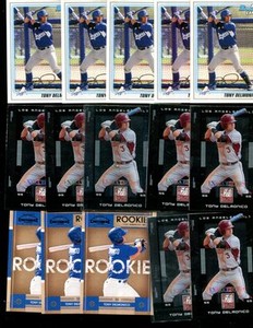 TONY DELMONICO BULK LOT OF 15 BASEBALL CARDS LOS ANGELES DODGERS TENNESSEE
