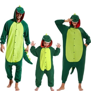 Family Matching Pajamas Dinosaur One-piece Cosplay Costumes Unisex Sleepwear - Picture 1 of 29