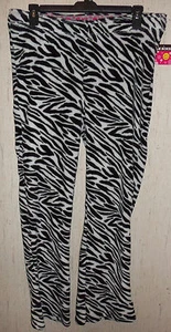 NWT WOMENS JOE BOXER NOVELTY ZEBRA PRINT SUPER SOFT PLUSH PAJAMA PANTS SIZE L - Picture 1 of 3