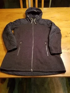 G.I.G.A. DX Navy Mid Length Quilted Sweater Jacket Hood Womens Ladies US 14 XL - Picture 1 of 7
