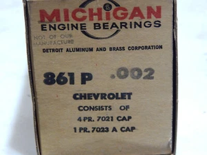 +002 OVERSIZE MAIN BEARINGS, 1955-1956 CHEVROLET, GMC, PONTIAC  265 CI V8 - Picture 1 of 13