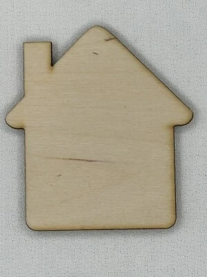 Custom Laser Cut Unfinished House Shape Wood Craft Cutout - Image 1 of 2