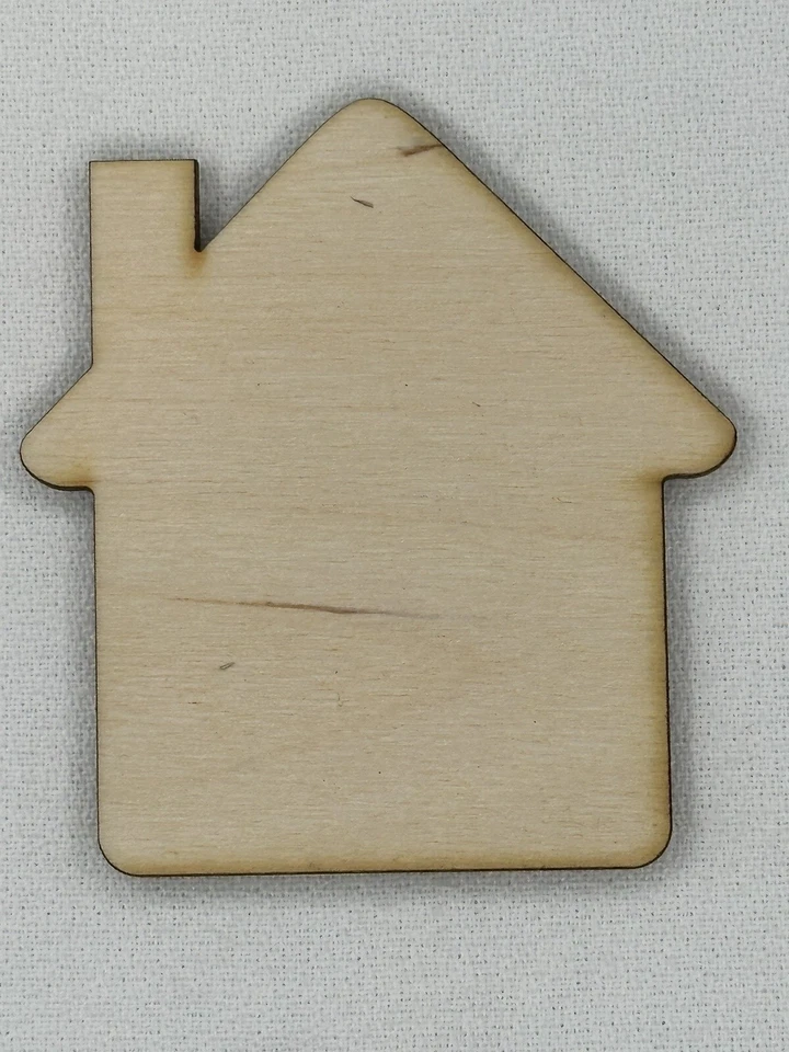 Custom Laser Cut Unfinished House Shape Wood Craft Cutout - Image 1 of 2