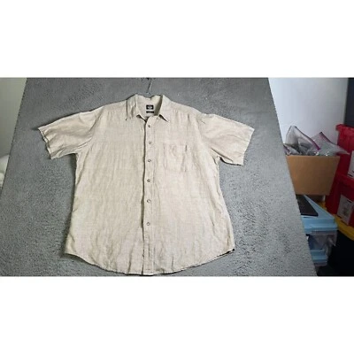 Dockers Linen Blend Button Up Casual Short Sleeve Shirt Mens Size XL - Image 1 of 4