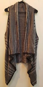 Lane Bryant Sleeveless Sweater Cartridge Black Gray Stripes - Picture 1 of 6
