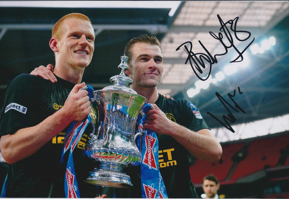 Ben WATSON Callum McMANAMAN Dual SIGNED Autograph Photo +Dealer COA WIGAN FA Cup - Image 1 of 1