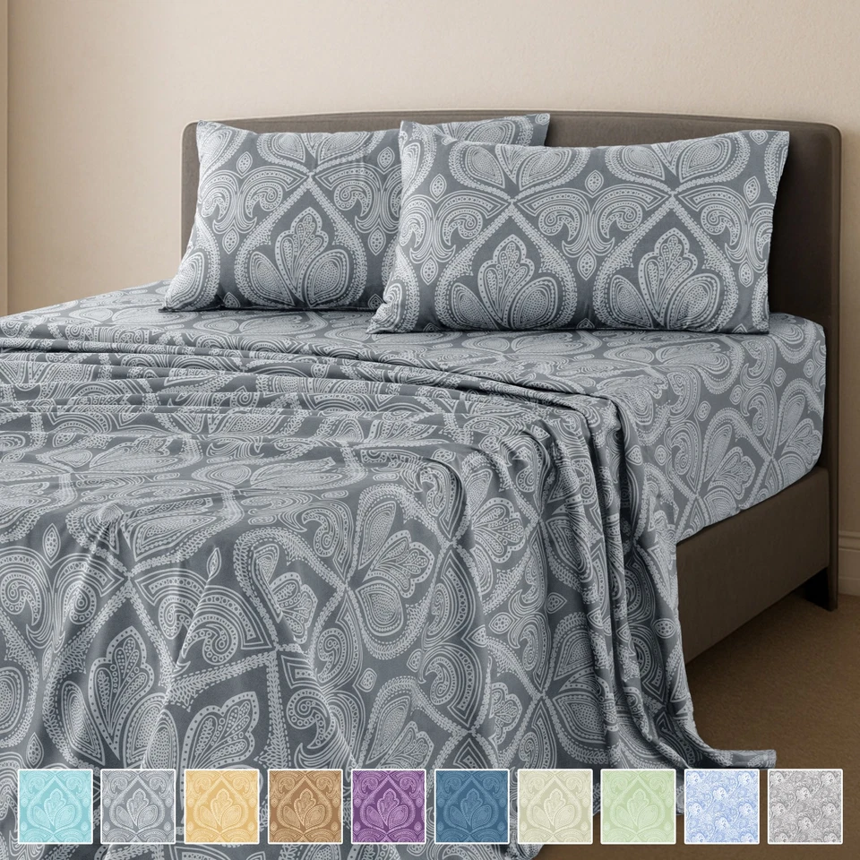 Juego de sábanas 4 piezas colección hotelera lujo ultra suave bolsillo profundo juegos de sábanas Foto 1 de 4