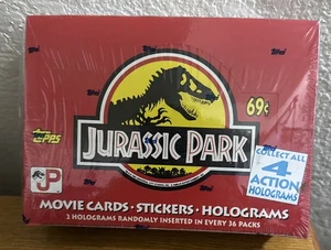 Vintage 1992 Topps Jurassic Park Trading Cards Box Of 36 Packs Sealed - Bild 1 von 2