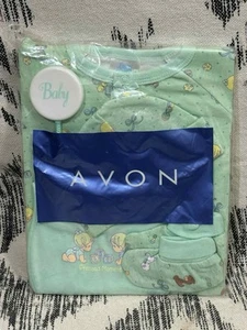 Vintage Avon Precious Moments Outfit Size 0-6 Months Bib Booties Cap Rattle NEW - Picture 1 of 6