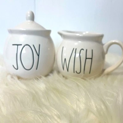 Rae Dunn Joy Wish Cream and Sugar Set NewHouse Decor Kitchen Coffee - Image 1 of 4