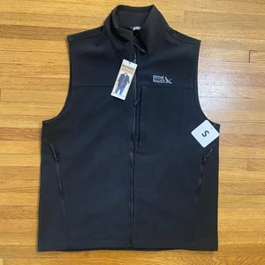 Eddie Bauer Softshell Vest Mens Small Black Full Zip Zip Pockets Outdoor EB00968 - Picture 1 of 11