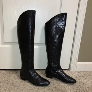 VIA SPIGA Leather Boots BLACK RIDING BOOTS - Sz 8 M - Picture 1 of 18