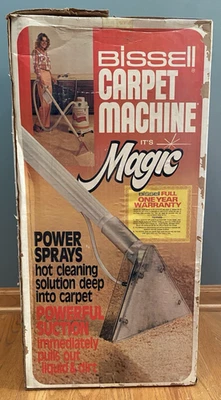 Vintage Bissell Carpet Machine It's Magic Power Spray Cleaning Sealed 1980 NOS - Image 1 of 4