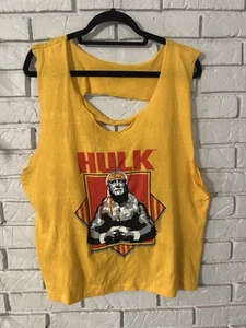 Canotta Hulk Hogan vintage WWF gialla grande Titan Sports anni 80 - Foto 1 di 11
